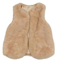 Broskvová kožušinová podšitá vesta Pepco