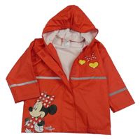 Červená nepromokavá bunda s Minnií a kapucňou Disney