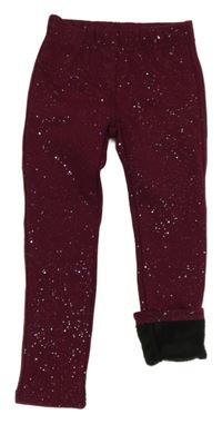 Vínové třpytivé zateplené tregíny Topolino