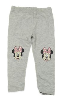 Sivé melírované legíny s Minnií Disney
