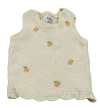 Smotanová úpletová vesta s jablíčky F&F