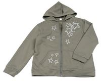 Sivá prepínaci mikina s hviezdičkami a kapucňou Shein