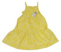 Nové - Žlté bavlnené šaty s kvetmi Primark