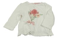 Bílé triko s kytičkami C&A