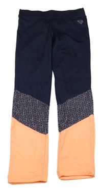 Tmavomodro-neonově růžové sportovní legíny Yigga