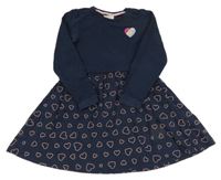 Tmavomodré teplákovo/bavlněné šaty se srdíčky Mountain Warehouse