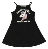 Čierne šaty s jednorožcom H&M