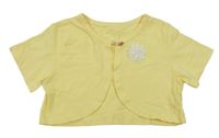 Žlté bavlnené bolerko s květem
