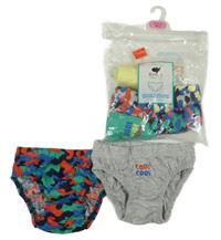 Nové - 7pack - 4x army + 1x šedé + 1x zelené + 1x žluté slipy Primark