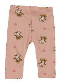 Broskvové legíny s medvedíkmi H&M