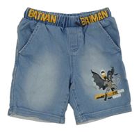 Modré riflové kraťasy s Batmanem 