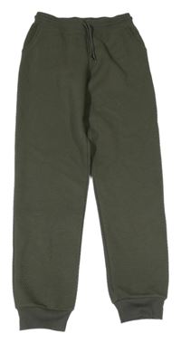 Khaki vzorované cuff tepláky Primark 