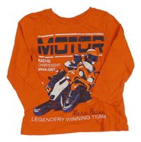 Oranžové triko s motorkou Kids 