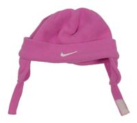 Růžová fleecová ušanka s logem Nike
