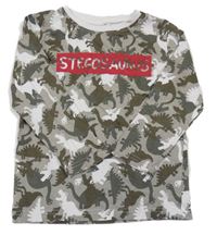 Sivé tričko s dinosaurami Kiki&Koko