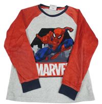 Sivo-červená zamatová mikina so Spider-manem C&A