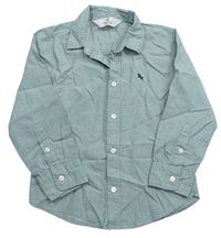 Olivová melírovaná košeľa s výšivkou H&M