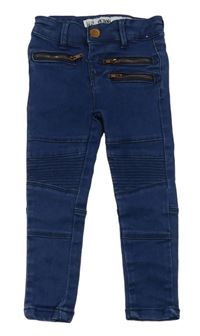 Modré skinny rifle se zipy Denim Co.