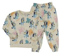 2Set - Smetanová oversize mikina s pejskem - Bluey + tepláky Tu