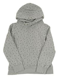 Sivá melírovaná mikina s hviezdičkami a kapucňou TOM TAILOR