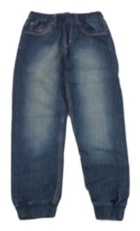 Tmavomodré cuff LOOSE PULL ON rifle s volánikmi H&M