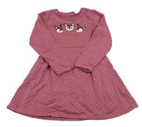 Vínové bodkovaná é teplákové šaty so srnkami Topolino