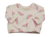 Svetloružová oversize mikina s melónmi PRIMARK