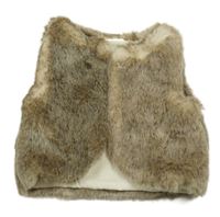 Béžovo-šedo-smetanové kožešinové podšité bolérko