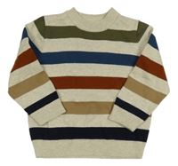 Svetlošedá -farebný pruhovaný melírovaný sveter Matalan