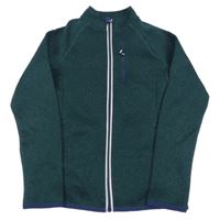 Smaragdová melírovaná pletená propínací mikina L&D