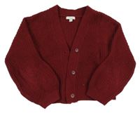 Vínový rebrovaný prepínaci crop sveter M&Co