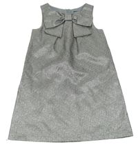 Šedo-stříbrné melírované slavnostní šaty s mašli Next