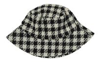 Černo-bílý kostkovaný teplý klobouk PRIMARK