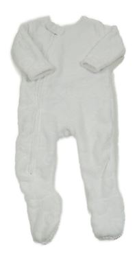 Biela plyšová kombinéza so sloníky St. Bernard