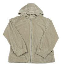 Béžovošedá plyšová prepínaci mikina s kapucňou F&F