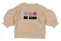 Pudrová mikina so smajlíkmi a nápisom pl. baby