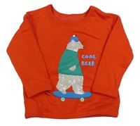 Červená mikina s medvedíkom St. Bernard