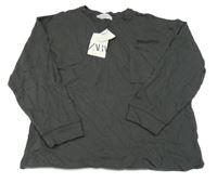 Nové - tmavosivé oversize tričko s vreckom ZARA