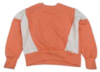 Lososovo-biela crop mikina DESTINATION