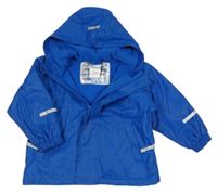 Cobaltovoě modrá nepromokavá jarná bunda s planetami a hviezdičkami a kapucňou impidimpi