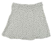 Biela mačkaná sukně kvietkami H&M