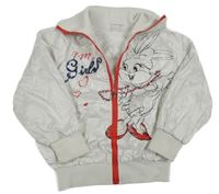 Smetanový nepromokavý jarní bomber so zajačikom