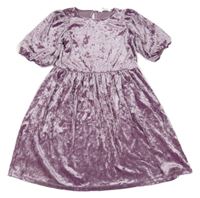 Starofialové lesklé sametové šaty H&M