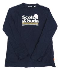 Tmavomodré tričko s logom SCOTCH&SODA