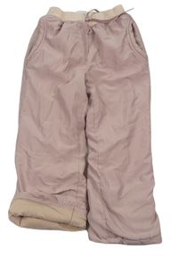 Staroružové šušťákové zateplené nohavice s úpletovým pasom C&A