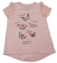 Ružové tričko s motýlikmi Topolino