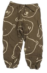 Hnědé tepláky s medvědy H&M
