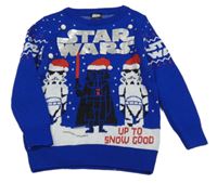 Zafírový sveter s Darth Vaderem a Stormtroopery - Star Wars George