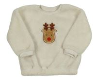 Biela huňatá mikina so sobom Primark