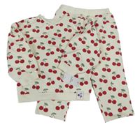 Nové - 2set - Smetanová mikina s třešněmi + tepláky Nutmeg